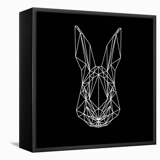 Rabbit on Black-Lisa Kroll-Framed Stretched Canvas