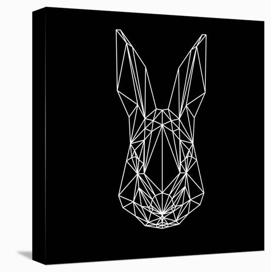 Rabbit on Black-Lisa Kroll-Stretched Canvas