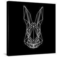 Rabbit on Black-Lisa Kroll-Stretched Canvas