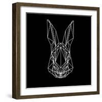 Rabbit on Black-Lisa Kroll-Framed Art Print