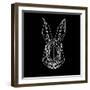 Rabbit on Black-Lisa Kroll-Framed Art Print