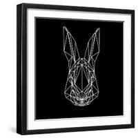 Rabbit on Black-Lisa Kroll-Framed Art Print