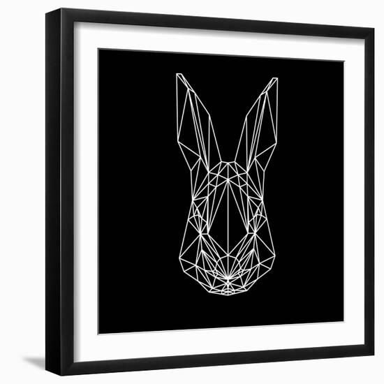 Rabbit on Black-Lisa Kroll-Framed Art Print