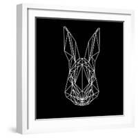 Rabbit on Black-Lisa Kroll-Framed Art Print