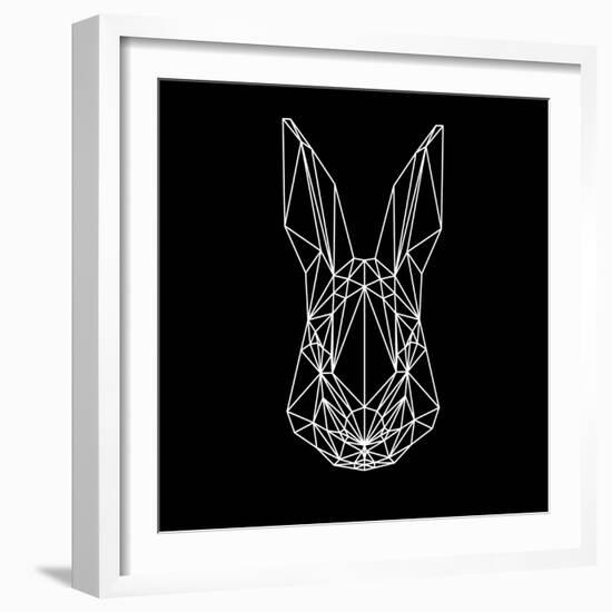 Rabbit on Black-Lisa Kroll-Framed Art Print