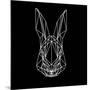 Rabbit on Black-Lisa Kroll-Mounted Art Print