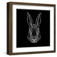 Rabbit on Black-Lisa Kroll-Framed Art Print