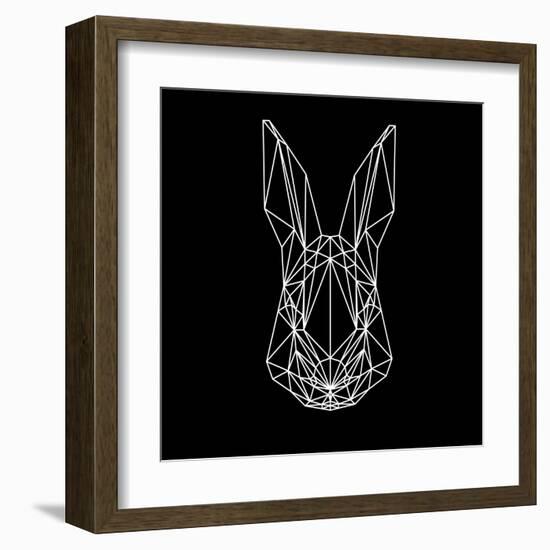 Rabbit on Black-Lisa Kroll-Framed Art Print