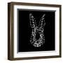 Rabbit on Black-Lisa Kroll-Framed Art Print