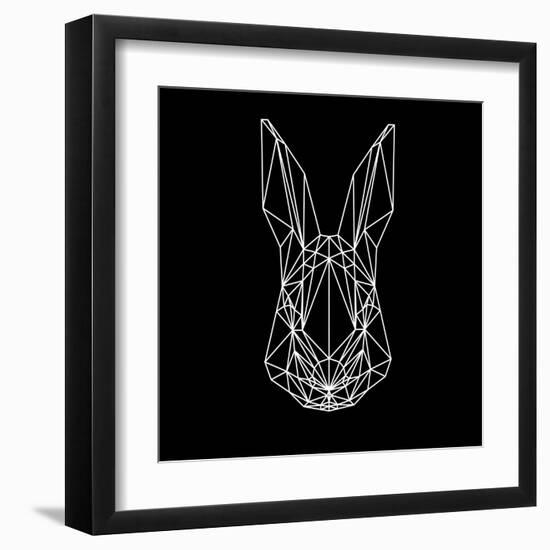 Rabbit on Black-Lisa Kroll-Framed Art Print