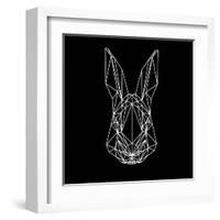 Rabbit on Black-Lisa Kroll-Framed Art Print