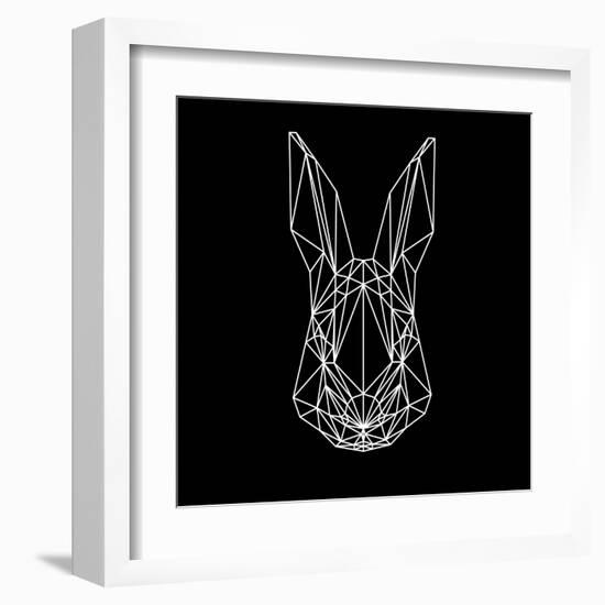 Rabbit on Black-Lisa Kroll-Framed Art Print