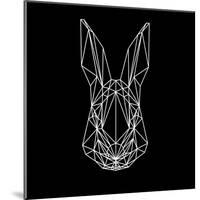 Rabbit on Black-Lisa Kroll-Mounted Art Print