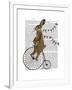 Rabbit on Penny Farthing-Fab Funky-Framed Art Print