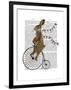 Rabbit on Penny Farthing-Fab Funky-Framed Art Print