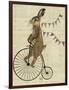 Rabbit on Penny Farthing-Fab Funky-Framed Art Print