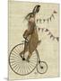 Rabbit on Penny Farthing-Fab Funky-Mounted Art Print