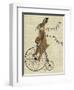 Rabbit on Penny Farthing-Fab Funky-Framed Art Print