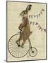 Rabbit on Penny Farthing-Fab Funky-Mounted Art Print