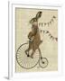 Rabbit on Penny Farthing-Fab Funky-Framed Art Print