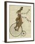 Rabbit on Penny Farthing-Fab Funky-Framed Art Print