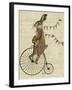 Rabbit on Penny Farthing-Fab Funky-Framed Art Print