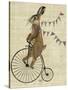 Rabbit on Penny Farthing-Fab Funky-Stretched Canvas