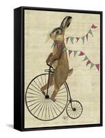 Rabbit on Penny Farthing-Fab Funky-Framed Stretched Canvas