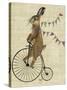 Rabbit on Penny Farthing-Fab Funky-Stretched Canvas