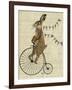 Rabbit on Penny Farthing-Fab Funky-Framed Art Print