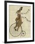 Rabbit on Penny Farthing-Fab Funky-Framed Art Print