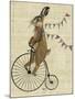 Rabbit on Penny Farthing-Fab Funky-Mounted Art Print