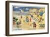 Rabbit Picnic, Ocean Beach-null-Framed Art Print