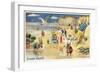 Rabbit Picnic, Ocean Beach-null-Framed Art Print