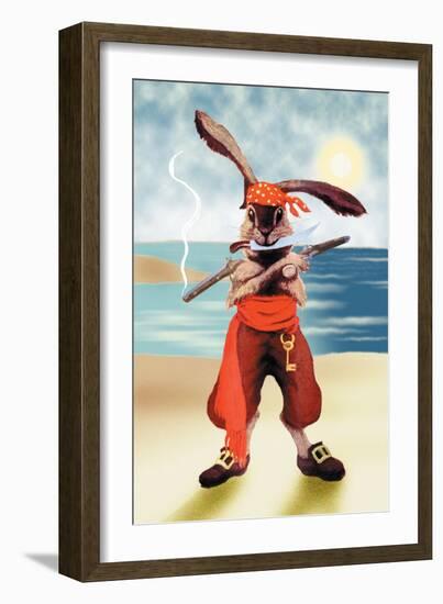 Rabbit Pirate-null-Framed Art Print