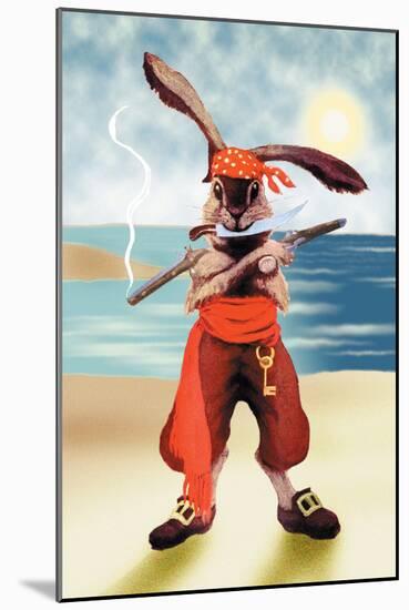 Rabbit Pirate-null-Mounted Art Print