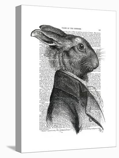 Rabbit Portrait Profile-Fab Funky-Stretched Canvas