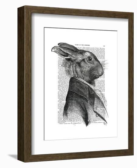 Rabbit Portrait Profile-Fab Funky-Framed Art Print