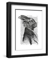 Rabbit Portrait Profile-Fab Funky-Framed Art Print