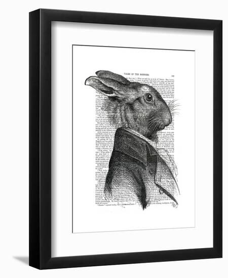 Rabbit Portrait Profile-Fab Funky-Framed Art Print