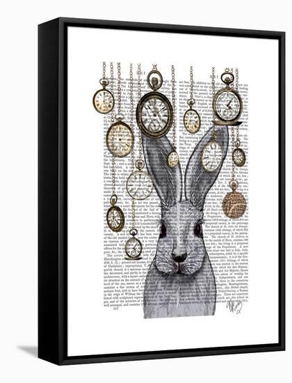 Rabbit Time-Fab Funky-Framed Stretched Canvas