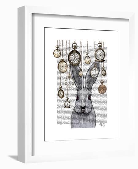 Rabbit Time-Fab Funky-Framed Art Print