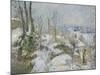 Rabbit Warren at Pontoise, Snow, 1879-Camille Pissarro-Mounted Giclee Print