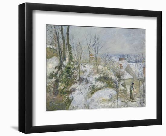 Rabbit Warren at Pontoise, Snow, 1879-Camille Pissarro-Framed Giclee Print