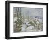 Rabbit Warren at Pontoise, Snow, 1879-Camille Pissarro-Framed Giclee Print