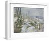 Rabbit Warren at Pontoise, Snow, 1879-Camille Pissarro-Framed Giclee Print