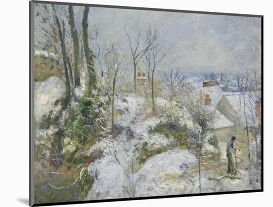 Rabbit Warren at Pontoise, Snow, 1879-Camille Pissarro-Mounted Giclee Print