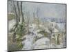 Rabbit Warren at Pontoise, Snow, 1879-Camille Pissarro-Mounted Giclee Print