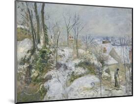 Rabbit Warren at Pontoise, Snow, 1879-Camille Pissarro-Mounted Giclee Print