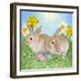 Rabbit with Easter Eggs and Daffodils-null-Framed Photographic Print